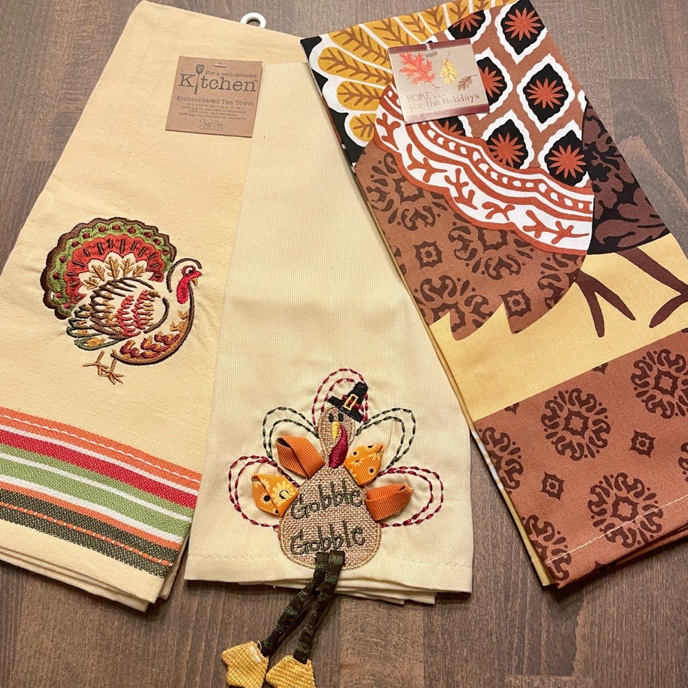 3 New Fall/Holiday Kitchen/Tea Towels